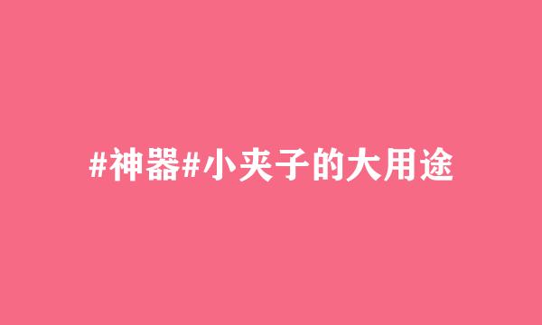 #神器#小夹子的大用途