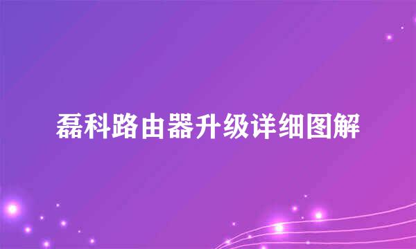 磊科路由器升级详细图解