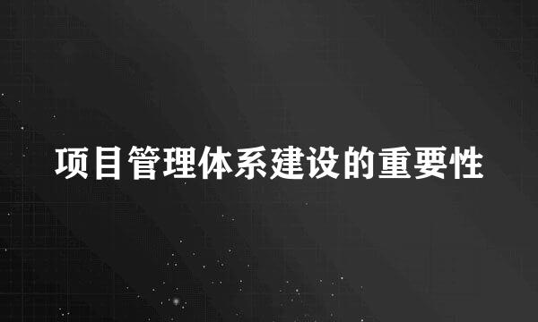 项目管理体系建设的重要性