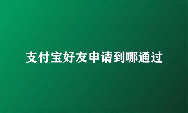 支付宝好友申请到哪通过
