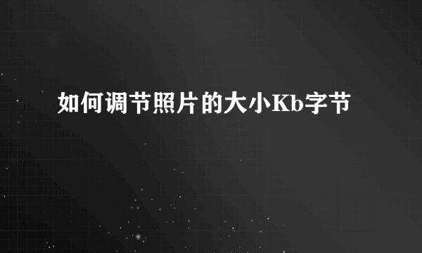 如何调节照片的大小Kb字节