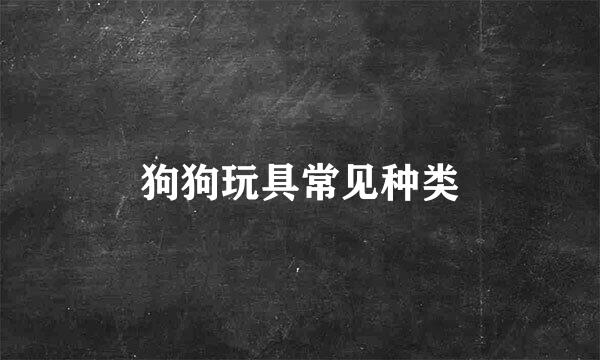 狗狗玩具常见种类