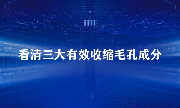 看清三大有效收缩毛孔成分