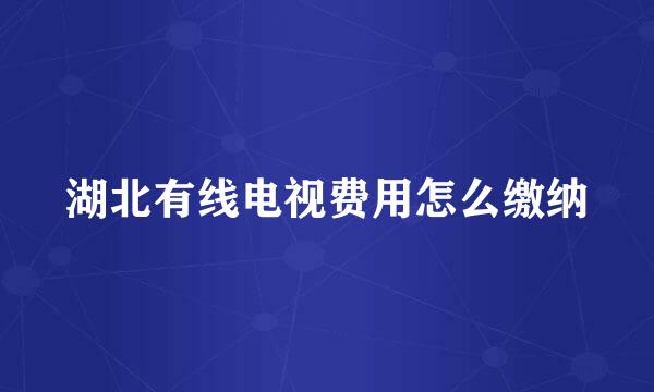 湖北有线电视费用怎么缴纳