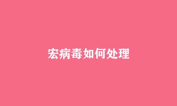 宏病毒如何处理