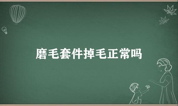 磨毛套件掉毛正常吗