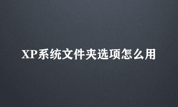 XP系统文件夹选项怎么用