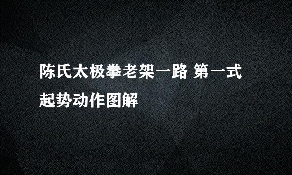 陈氏太极拳老架一路 第一式起势动作图解
