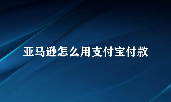 亚马逊怎么用支付宝付款