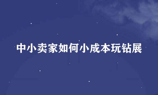 中小卖家如何小成本玩钻展