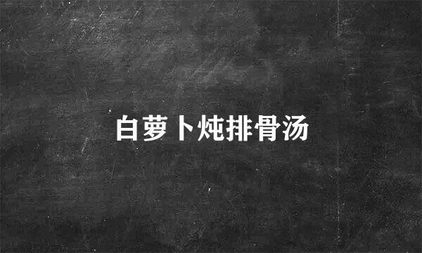 白萝卜炖排骨汤