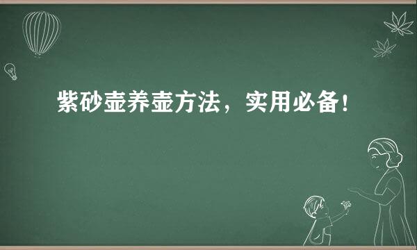 紫砂壶养壶方法，实用必备！