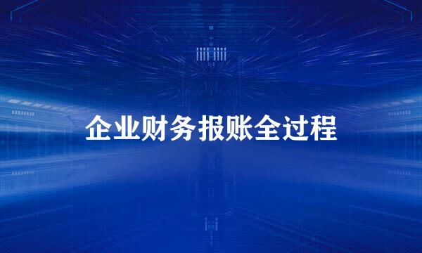 企业财务报账全过程