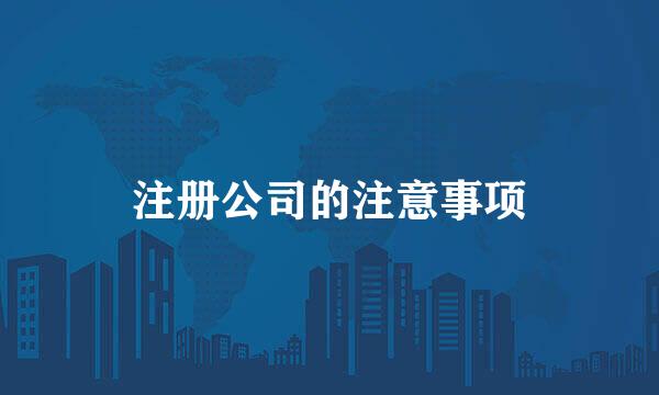 注册公司的注意事项