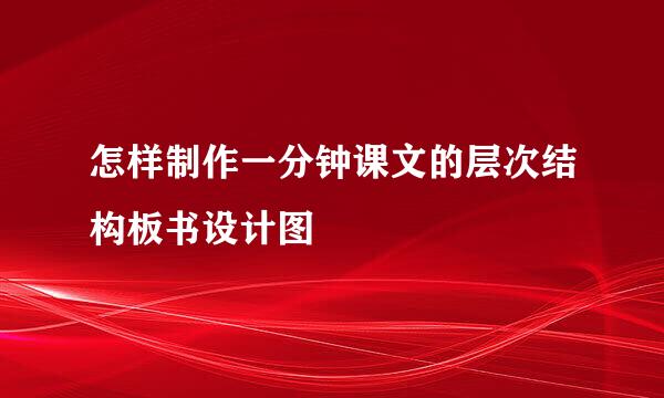 怎样制作一分钟课文的层次结构板书设计图