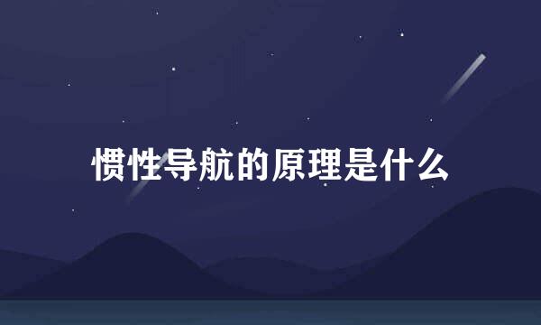 惯性导航的原理是什么