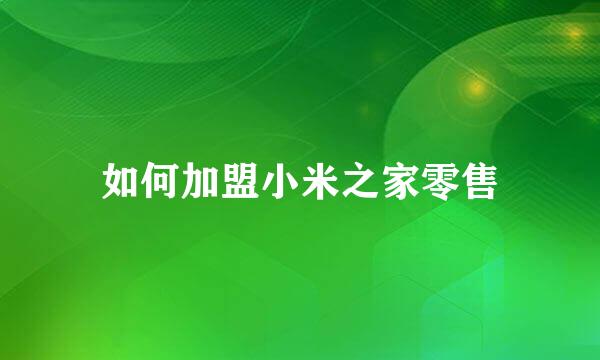 如何加盟小米之家零售