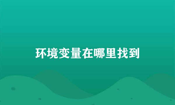 环境变量在哪里找到