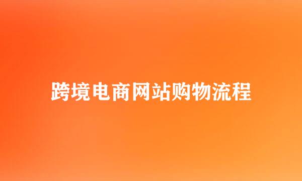 跨境电商网站购物流程