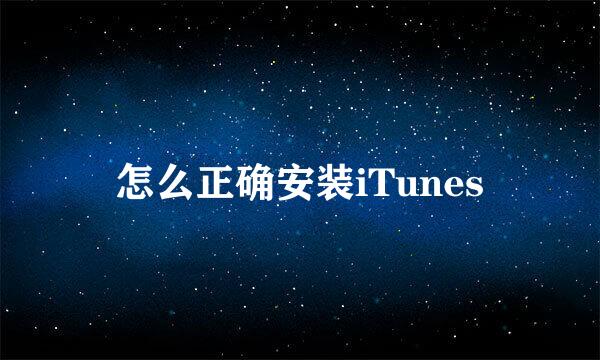 怎么正确安装iTunes