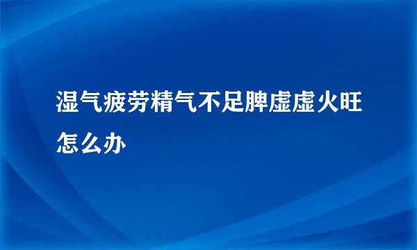 湿气疲劳精气不足脾虚虚火旺怎么办