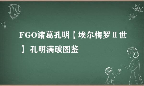 FGO诸葛孔明【埃尔梅罗Ⅱ世】 孔明满破图鉴