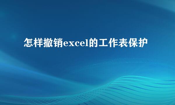 怎样撤销excel的工作表保护