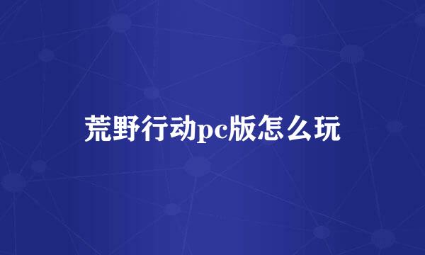 荒野行动pc版怎么玩