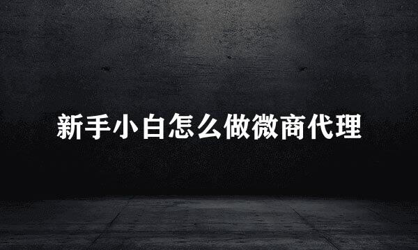 新手小白怎么做微商代理