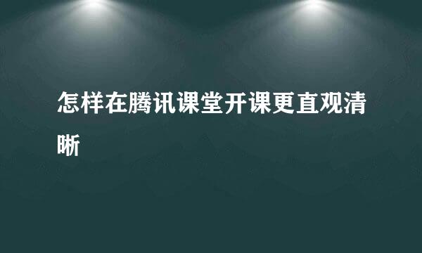 怎样在腾讯课堂开课更直观清晰