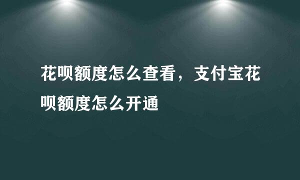 花呗额度怎么查看,支付宝花呗额度怎么开通