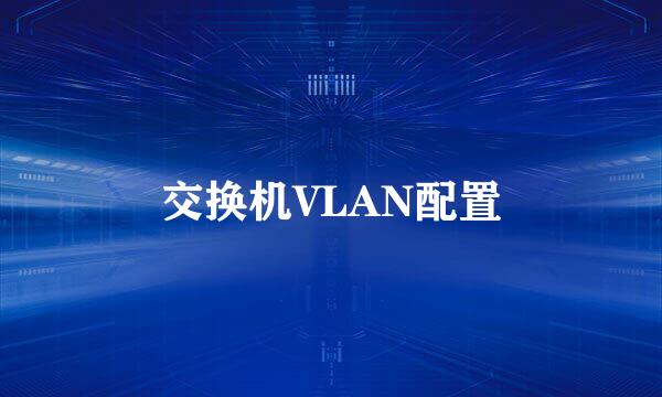 交换机VLAN配置