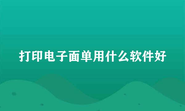 打印电子面单用什么软件好