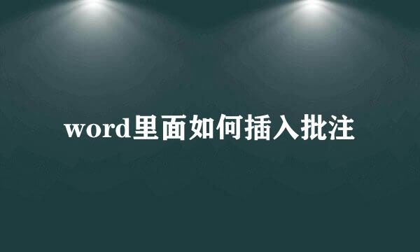 word里面如何插入批注