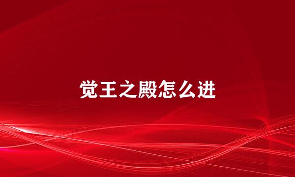 觉王之殿怎么进