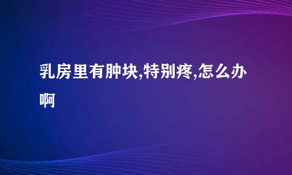 乳房里有肿块,特别疼,怎么办啊