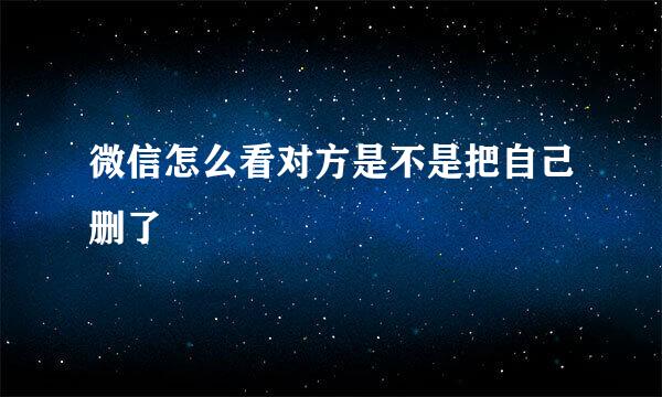 微信怎么看对方是不是把自己删了