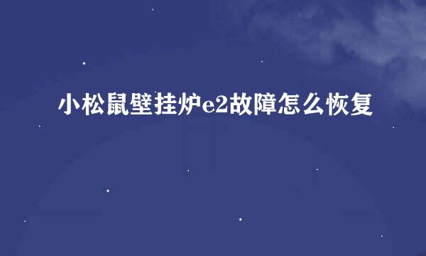 小松鼠壁挂炉e2故障怎么恢复