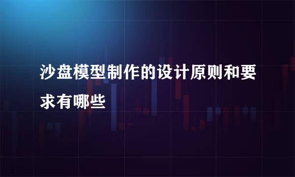 沙盘模型制作的设计原则和要求有哪些