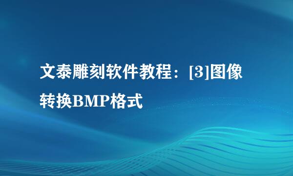 文泰雕刻软件教程：[3]图像转换BMP格式