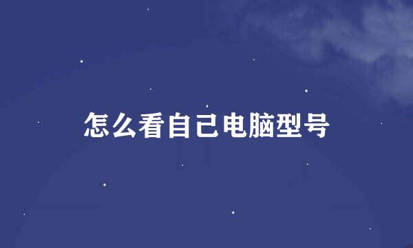 怎么看自己电脑型号