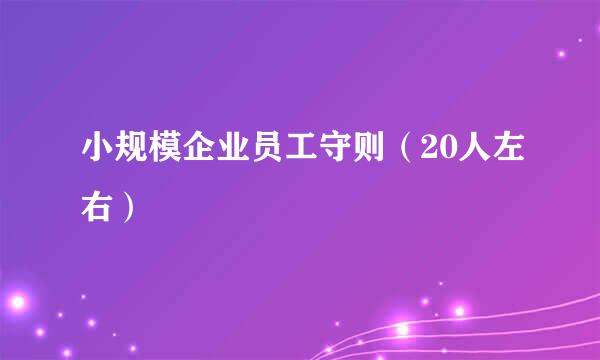 小规模企业员工守则（20人左右）