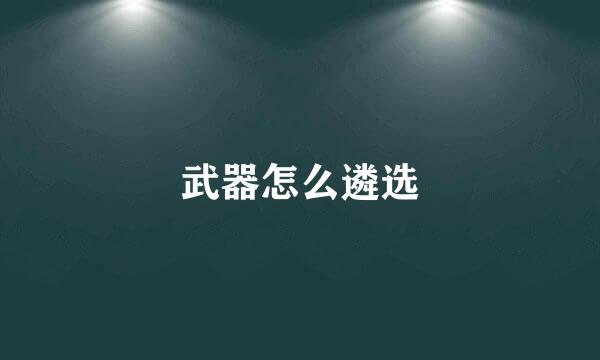 武器怎么遴选