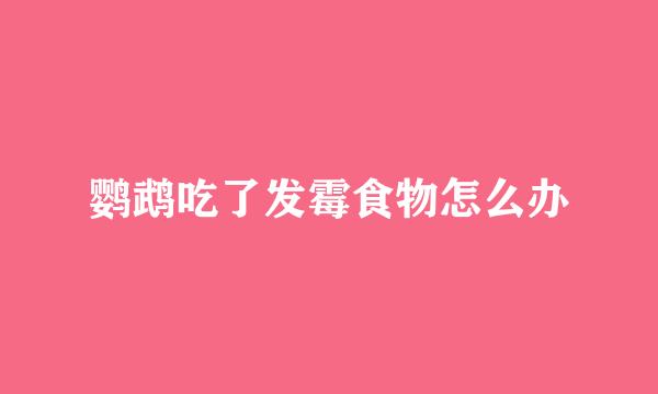 鹦鹉吃了发霉食物怎么办