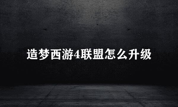 造梦西游4联盟怎么升级