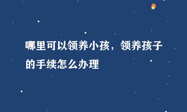 哪里可以领养小孩，领养孩子的手续怎么办理