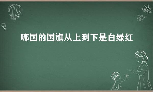 哪国的国旗从上到下是白绿红