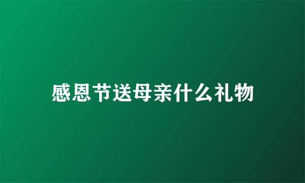 感恩节送母亲什么礼物