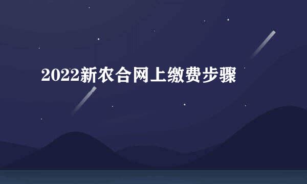 2022新农合网上缴费步骤
