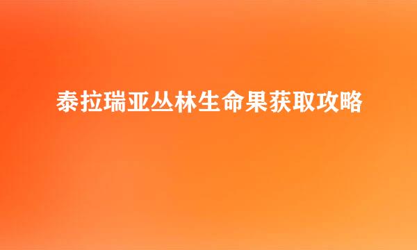 泰拉瑞亚丛林生命果获取攻略